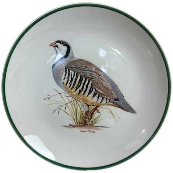1960s Centura Game Bird Green Trim Salad Plates Set of 8  -8" - Picture 5 of 7